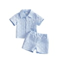 thumbnail image 1 of Tiijoy Boys Casual Shorts Set Solid Short Sleeve Button Down Shirt Shorts Set, Sizes 3M-3T, 1 of 2