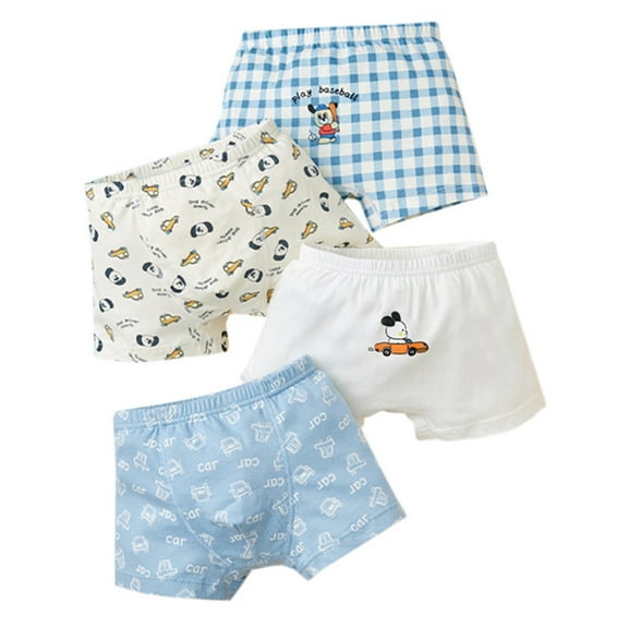 Tiijoy Boys Comfort Flex Cotton Boxer Briefs Breathable Underwear Shorts, 4 Pack, Sizes 2-3