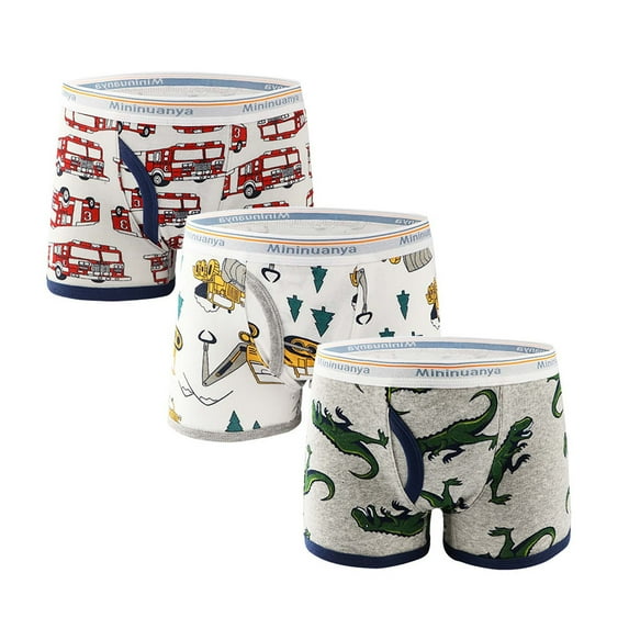 Tiijoy Boys Comfort Flex Tagless Boxer Briefs Cartoon Print Underwear, 3-Pack, Sizes 10-11