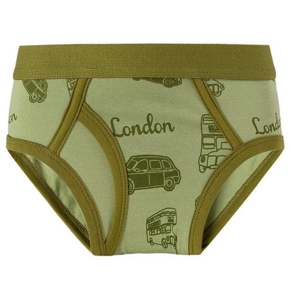 Tiijoy Boys' Cotton Soft Brief Cartoon Print Tagless Stretch Underwear Panty, Sizes 4-5