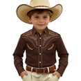 thumbnail image 1 of Tiijoy Boys Cowboy Shirt Western Cowboy Print Button-Down Long Sleeve Shirt, Sizes 4-13, 1 of 3