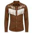thumbnail image 1 of Tiijoy Boys Cowboy Shirt Western Fringe Long Sleeve Button Down Shirt Kids Top, Sizes 4-13, 1 of 3