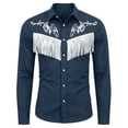 thumbnail image 1 of Tiijoy Boys Cowboy Shirt Western Fringe Long Sleeve Button Down Shirt Kids Top, Sizes 4-13, 1 of 3