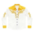 thumbnail image 1 of Tiijoy Boys Cowboy Western Shirt Long Sleeve Button-Down Shirt Top, Yellow, Sizes 4-13, 1 of 3