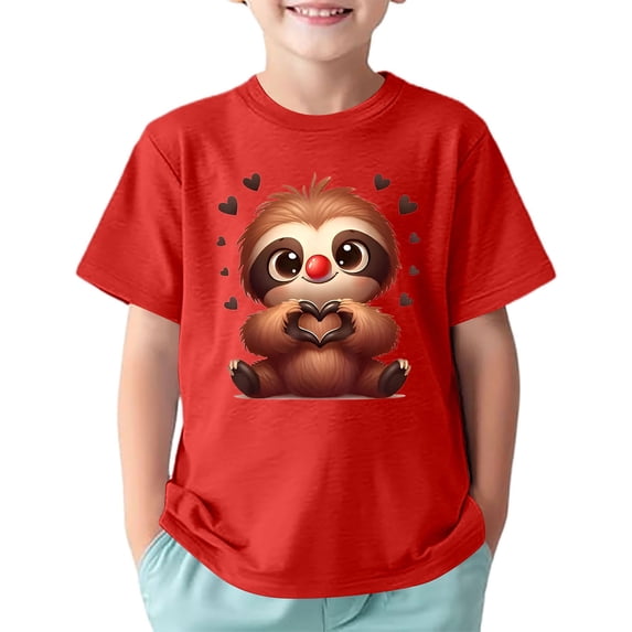 Tiijoy Boys Cute Animal Print Graphic Tee Short Sleeve Round Neck T-Shirt Top, Sizes 4-12