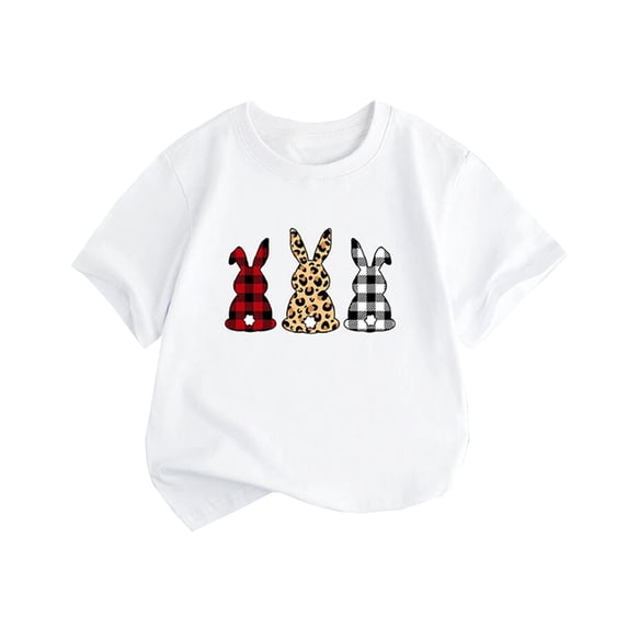 Tiijoy Boys Easter T-Shirt Rabbit Print Short Sleeve T Shirt Kids Casual Tee, Sizes 8-9