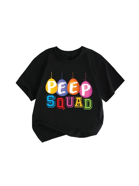 Boys Easter T-Shirt Short Sleeve Crewneck T Shirt Summer Children's Tee, Sizes 3-4