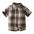 thumbnail image 1 of Tiijoy Boys Formal Plaid Short Sleeved Shirt Summer Button Down Dress Shirt, Sizes 18-24 Months, 1 of 3