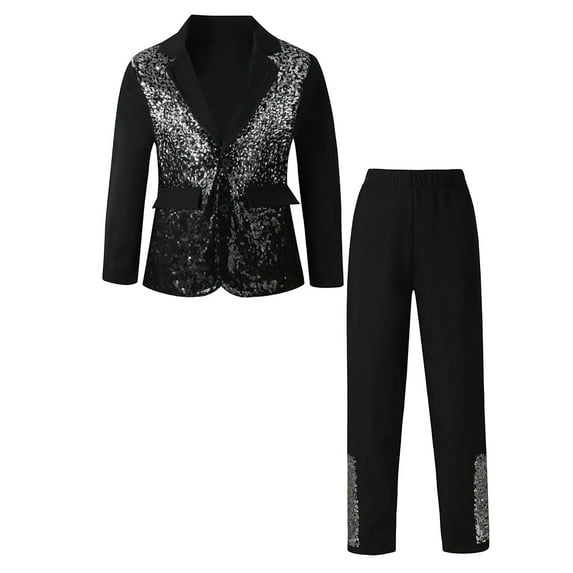 Tiijoy Boys Formal Suit Glitter Party Performance Blazer Trousers Outfits, Sizes 4-5
