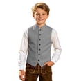 thumbnail image 1 of Tiijoy Boys Formal Vest Mandarin Collar Button Down Waistcoat for Kids, Sizes 2-14, 1 of 4