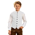 thumbnail image 1 of Tiijoy Boys Formal Vest Mandarin Collar Button Down Waistcoat for Kids, White, Sizes 2-14, 1 of 4