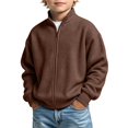 thumbnail image 1 of Tiijoy Boys Full Zip Sweatshirt Casual Active Solid Plain Sweatshirt Jacket, Sizes 3-14, 1 of 6