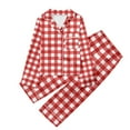 thumbnail image 1 of Tiijoy Boys Girls Plaid Pajamas Button Down Long Sleeve Top and Pants Sleepwear Set, Sizes 7-8, 1 of 3