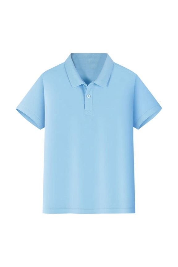 Boys Girls Short Sleeve Polo Shirt School Uniform Summer Casual Shirt, Sizes 7-8