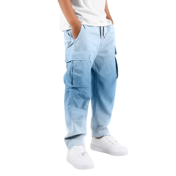 Tiijoy Boys Gradient Cargo Pants Kids Outdoor Casual Straight Leg Pants, Size 5-16