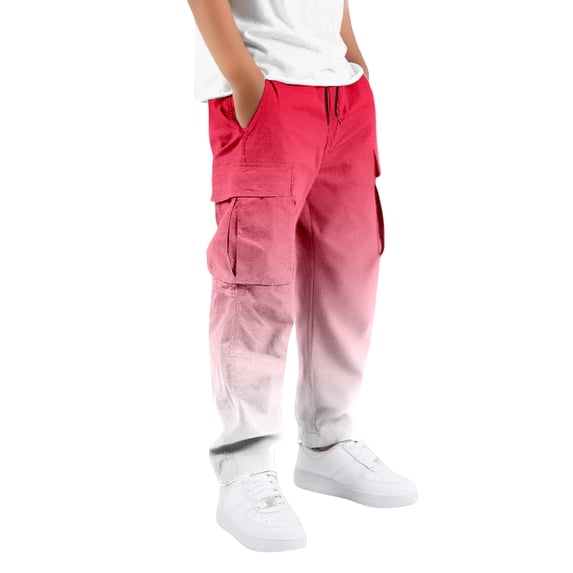 Tiijoy Boys Gradient Cargo Pants Kids Outdoor Casual Straight Leg Pants, Size 5-16
