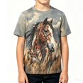 thumbnail image 1 of Tiijoy Boys Graphic Tee Horse Print Short Sleeve T-Shirt Summer Casual T Shirt, Sizes 1-13, 1 of 3