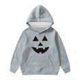 thumbnail image 1 of Tiijoy Boys Halloween Hoodie Pumpkin Face Print Pullover Sweatshirt, Grey, Sizes 1-14, 1 of 3
