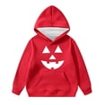 thumbnail image 1 of Tiijoy Boys Halloween Hoodie Pumpkin Face Print Pullover Sweatshirt, Red, Sizes 1-14, 1 of 3