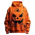 thumbnail image 1 of Tiijoy Boys Halloween Pumpkin Hoodie Cozy Pullover Hooded Sweatshirt, Orange, Sizes 3-14, 1 of 5