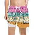 thumbnail image 1 of Tiijoy Boys Ice-Cream Print Swim Trunks with Compression Liner Board Shorts, Sizes 13-14, 1 of 3