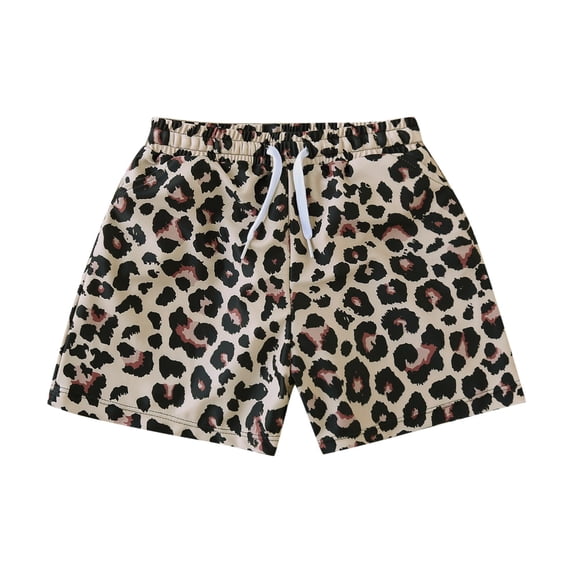 Tiijoy Boys Leopard Print Swim Shorts Beach Swimwear Bathing Suit Swim Trunks, Sizes 2-3