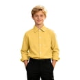 thumbnail image 1 of Tiijoy Boys Long Sleeve Button Down Shirt Casual Solid Pocket Shirt Top, Yellow, Sizes 9-16, 1 of 6