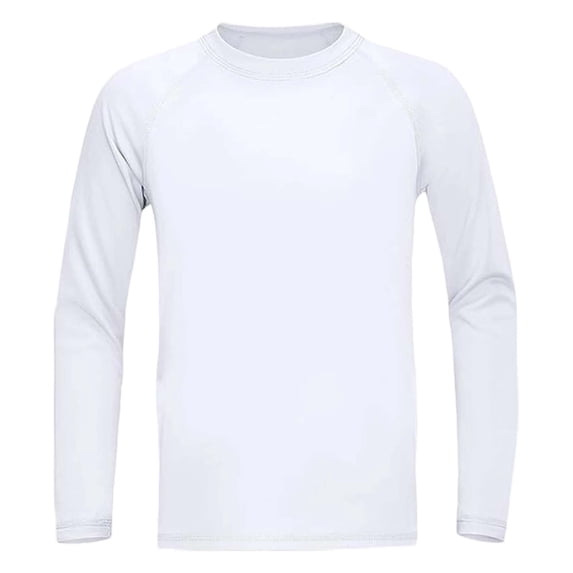 Tiijoy Boys Long Sleeve Performance Shirt Stretchy Gym Workout Athletic Tee, Sizes 6-7