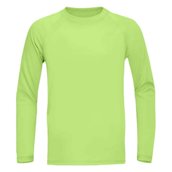 Tiijoy Boys Long Sleeve Performance Shirt Stretchy Gym Workout Athletic Tee, Sizes 8-9