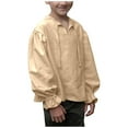 thumbnail image 1 of Tiijoy Boys Long Puff Sleeves Shirt Solid Color Loose Blouse Top, Sizes 9-10, 1 of 7