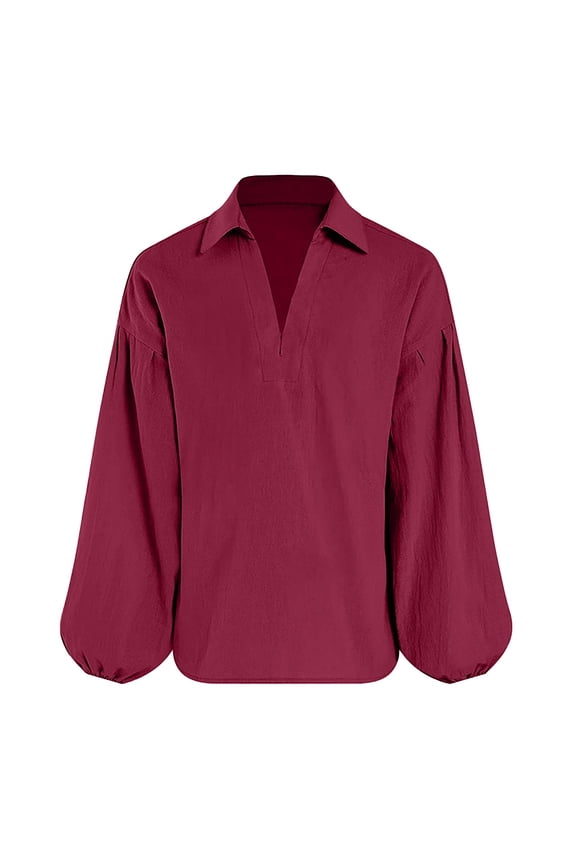 Boys Medieval Renaissant Shirt Retro Solid Lace Up Scottish Top, Sizes 6-8