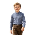 thumbnail image 1 of Tiijoy Boys Oktoberfest Gingham Shirt Button Down Long Sleeve Shirt, Sizes 2-14, 1 of 3