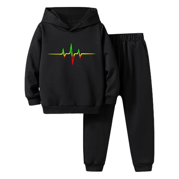 Tiijoy Boys Outfits Graphic Pullover Hoodie Sweatpants 2Pcs Set, Sizes 5-14