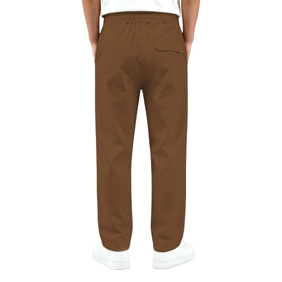 Tiijoy Boys Pants Casual Solid Elastic Waist Drawstring Straight Pants, Size 5-16