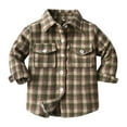 thumbnail image 1 of Tiijoy Boys Plaid Long Sleeve Button Down Shirt Fall Spring Unisex Shirt Jacket, Sizes 18-24M, 1 of 3