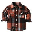 thumbnail image 1 of Tiijoy Boys Plaid Long Sleeve Button Down Shirt Fall Spring Unisex Shirt Jacket, Sizes 3-6M, 1 of 3