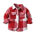 thumbnail image 1 of Tiijoy Boys Plaid Long Sleeve Button Down Shirt Jacket Brushed Flannel Shirt, Sizes 5-6, 1 of 3