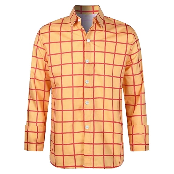 Tiijoy Boys Plaid Long Sleeve Button Down Shirt Kids Unisex Casual Shirt Top, Sizes 5-14