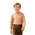 thumbnail image 1 of Tiijoy Boys Plaid Long Sleeve Shirt Casual Classic Button Down Shirt, Orange, Sizes 2-14, 1 of 3