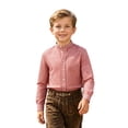 thumbnail image 1 of Tiijoy Boys Plaid Long Sleeve Shirt Casual Classic Button Down Shirt, Red, Sizes 2-14, 1 of 3