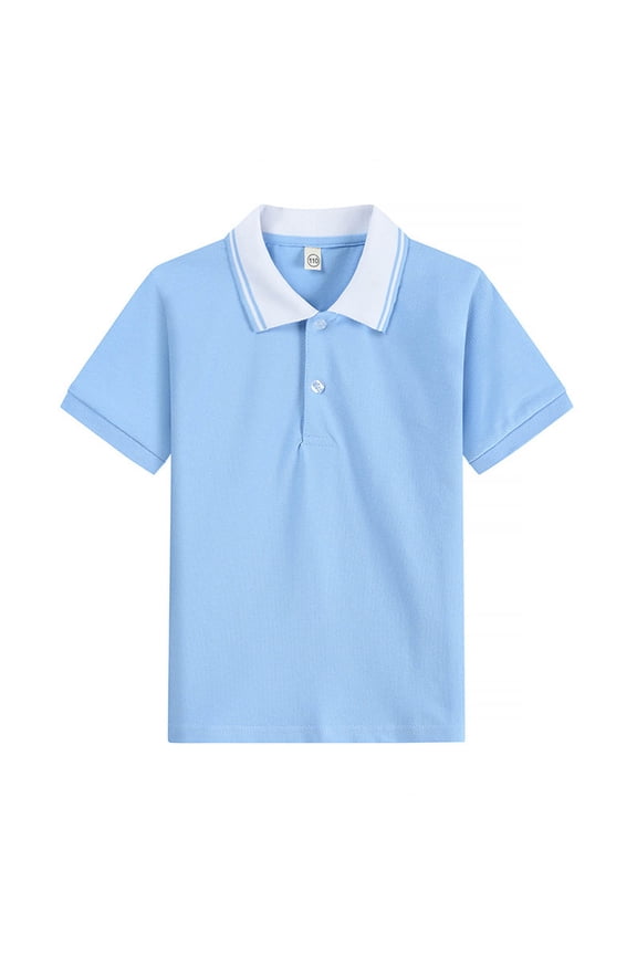 Boys Polo Shirt Short Sleeve School Uniform Shirt Summer Casual Top, Sizes 2-18