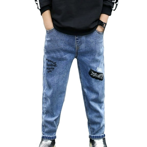 Tiijoy Boys Pull On Baggy Jeans Toddler Casual Active Denim Pants Children's Trousers, Sizes 2-3