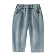 thumbnail image 1 of Tiijoy Boys Pull On Stretch Denim Pants Toddler Casual Active Loose Fit Jeans, Sizes 3-4, 1 of 4