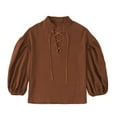thumbnail image 1 of Tiijoy Boys Retro Medieval Lace Up Long Sleeve Shirt Cotton Linen Blouse Top, Sizes 3-14, 1 of 6