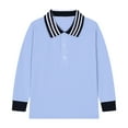 thumbnail image 1 of Tiijoy Boys School Uniform Long Sleeve Polo Shirt Kids Versatile Basic Shirt, Sizes 8-9, 1 of 2