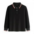 thumbnail image 1 of Tiijoy Boys School Uniform Long Sleeve Polo Shirt Unisex Kids Casual Shirt, Sizes 9-10, 1 of 3