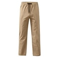 thumbnail image 1 of Tiijoy Boys School Uniform Pants Elastic Waist Drawstring Straight Pants, Khaki, Size 5-16, 1 of 6