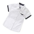 thumbnail image 1 of Tiijoy Boys Short Sleeve Button-Down Shirt Cotton Casual Pocket Shirt for Kids, Sizes 11-12, 1 of 3