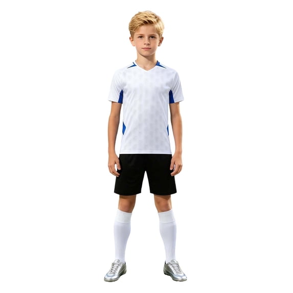 Tiijoy Boys Soccer Training Outfits Short Sleeve Tee Shorts Set Summer Athletic Tracksuit