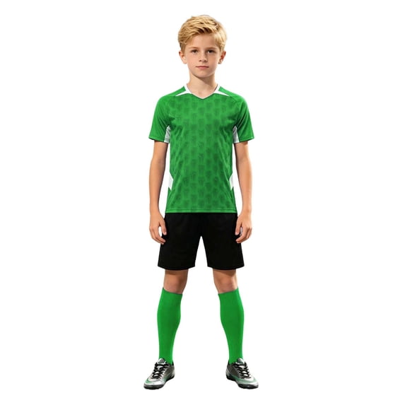Tiijoy Boys Soccer Training Outfits Short Sleeve Tee Shorts Set Summer Athletic Tracksuit
